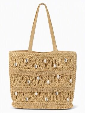 NWT Salt + Umber Island Jute Seashell Tote Bag
